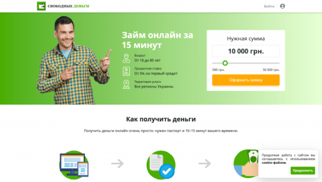 Свободные Деньги – Кредит до 50 000 грн